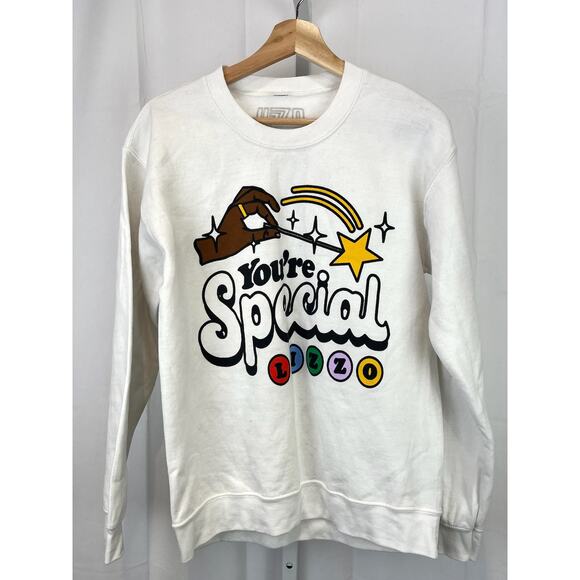 LIZZO Size S You’re Special Sweatshirt Pullover Crew Tour Merchandise White - Picture 1 of 9